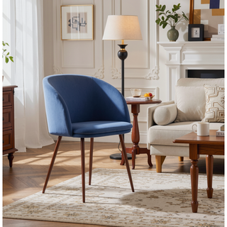 Sunvega Fran Contemporary Dining Chairs with Velvet Upholstery and Metal Legs Set of 2