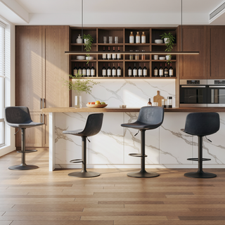 Sunvega Adjustable Height Swivel Bar Stools Set of 2 with Back Support for Kitchen Island
