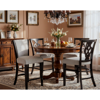 Sunvega Contemporary Glam Upholstered Dining Side Chair with Plush Gray Fabric