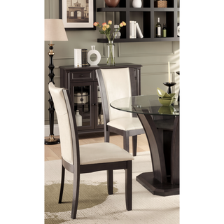 Sunvega Contemporary Dark Cherry Brown Leatherette Cushion Side Chairs Set Of 2