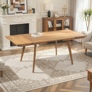 Sunvega Solid Red Oak Wood Bench with Tapered Legs for Dining and Entryway