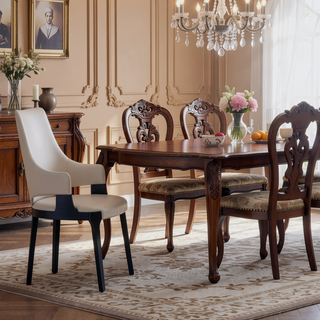 Sunvega Modern Dining Armchair in Blue Velvet with Solid Beech Wood Frame