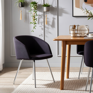 Sunvega Fran Contemporary Dining Chairs with Velvet Upholstery and Metal Legs Set of 2