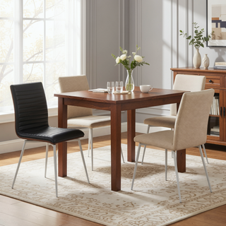 Sunvega Mason Contemporary Dining Accent Chair with Swivel and Walnut Wood Back