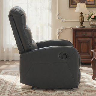 Sunvega Contemporary Faux Leather Recliner Chair with Tufted Backrest and Manual Recline