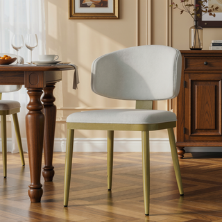 Sunvega Modern PU Leather Dining Chairs Set of 2 with Metal Frame for Kitchen Dining Room
