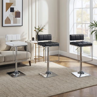 Sunvega Adjustable Bar Stool with U-Shaped Footrest and Plush Padding