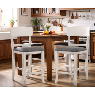 Sunvega Modern Gray Rubber Wood Dining Table with Two Built-in Storage Shelves
