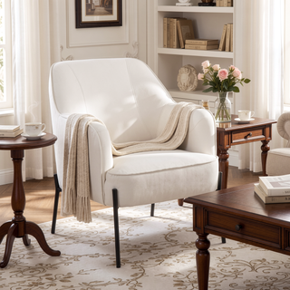 Sunvega Contemporary High Back Cushioned Bucket Accent Chair with Metal Legs