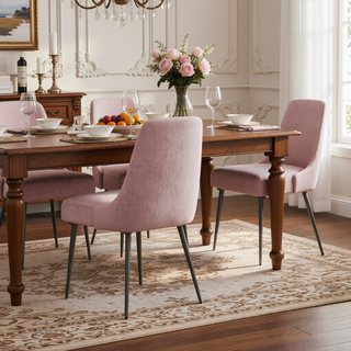 Sunvega Modern Upholstered Dining Chairs with Sturdy Metal Legs Set of 2
