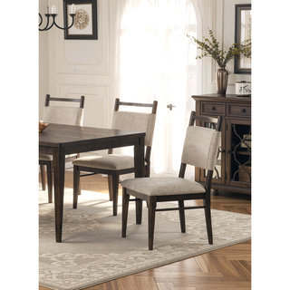 Sunvega Modern Dark Walnut Rubberwood Side Chairs with Upholstered Polyester Seat