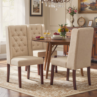 Sunvega Tufted Dining Chairs with High Back and Diamond Stitching Set of 2