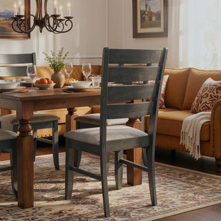 Sunvega Ladder Back Side Chairs with Padded Seat for Dining Set of 2