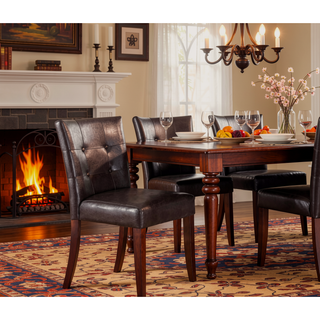 Sunvega Set of 2 Counter Height Chairs with PU Upholstered Button-Tufted Backrest