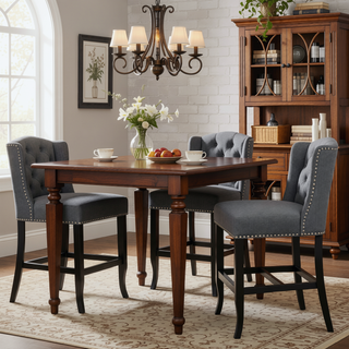 Sunvega Vienna Contemporary Tufted Wingback 31 Inch Counter Stools Set of 2