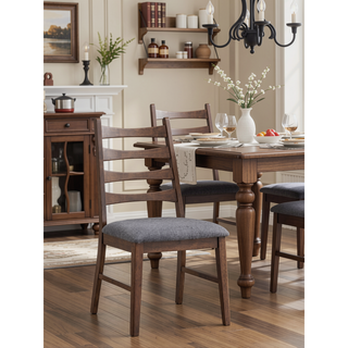 Sunvega Walnut Finish Rectangular Dining Table with Extension Leaf for 8