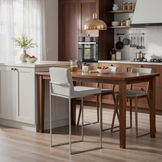 Sunvega Fuji Contemporary High Back Barstool Set with Padded Seat and Backrest