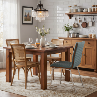 Sunvega Contemporary Swivel Dining Chairs with Walnut Wood Back and Green Fabric