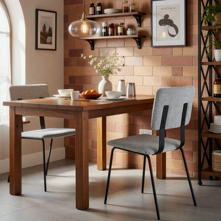Sunvega Modern Minimalist Upholstered Dining Side Chair with Slim Lines and Grey Fabric