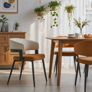 Sunvega Modern Dining Chair with Plush Foam-Filled Seat and Textured Leatherette