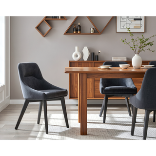 Sunvega Set of 2 Fenshawe River Upholstered Dining Chairs with Acacia Wood Legs