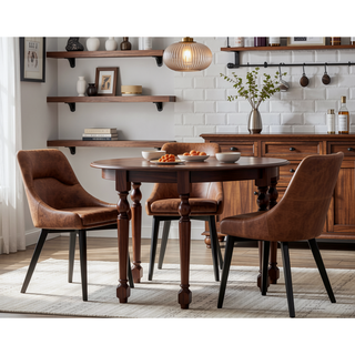 Sunvega Set of 2 Fenshawe River Upholstered Dining Chairs with Acacia Wood Legs