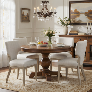 Sunvega Ivory and Champagne Side Chair with Padded Seat and Curved Backrest