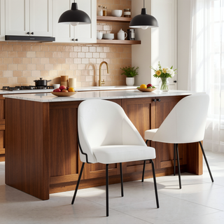 Sunvega Modern Upholstered Leatherette Dining Chair with Gold Steel Frame