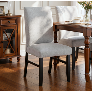 Sunvega Light Gray Upholstered Bench with Tufted Seat and Dark Finish Legs