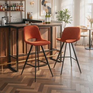 Sunvega Porth Fabric Kitchen Counter Height Stools Set of 2 with Plush Upholstery