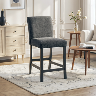 Sunvega Modern Upholstered Boucle Counter Stools with Padded Seat Set of 2