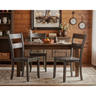 Sunvega Contemporary Rectangular Dining Table with Wood Base and Gray Finish