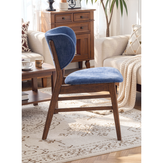 Sunvega Padded Upholstered Side Chair Set with Walnut Finish and Resistant Features