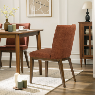 Sunvega Elmwood Beige Fabric Dining Chair Set Of 2 For Living Room Bedroom