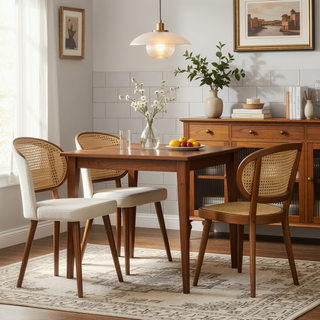Sunvega Navy Blue Velvet Parsons Dining Chair Set with Solid Wood Structure