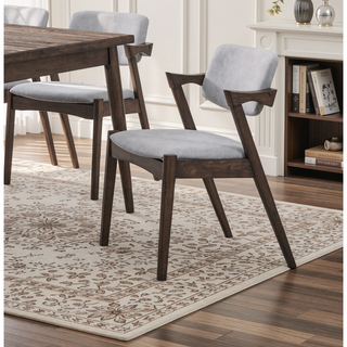 Sunvega Mid-Century Modern Dining Chairs Set of 2 with Plush Fabric Upholstered Cushion