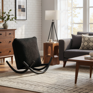 Sunvega Mid-Century Inspired Rubberwood Bar Stool Set with Comfy Fabric Upholstered Seat