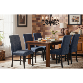 Sunvega Modern Dark Gray Corduroy Upholstered Dining Chairs Set of 2