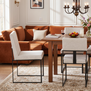 Sunvega Modern Fuji High Back Dining Chair with Upholstered Seat and Padded Backrest