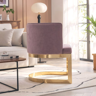 Sunvega Modern Upholstered Velvet Dining Chair with Curved Backrest for Dining Room