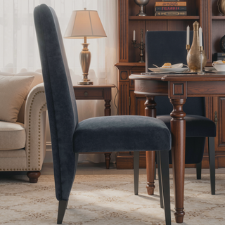 Sunvega Contemporary Boucle Finish Dining Chairs with Extended Back 2PK Set