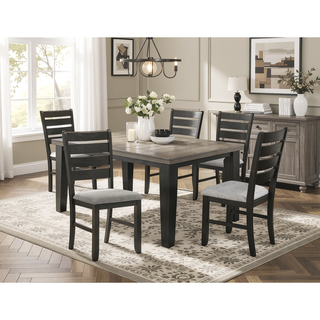 Sunvega Contemporary Dining Chairs Set of 2 with Light Gray Fabric Cushion Seats