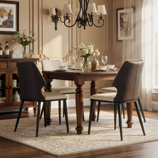 Sunvega Modern Gray and White Dining Chairs Set of 2 for Contemporary Home