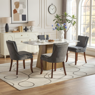 Sunvega Modern Dining Chairs Set of 2 with Double-Layer Cushioning and Mid Back
