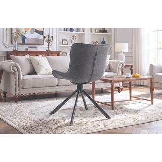 Sunvega Mid-Century Modern Tufted Diamond Pattern Upholstered Swivel Dining Chair