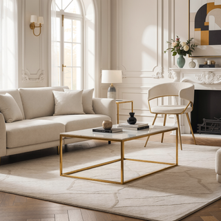 Sunvega Glam Gold Steel Frame and Cream Velvet Upholstery Dining Chair Set of 2