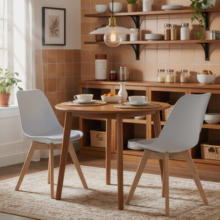 Sunvega Heat and Stress Resistant Padded Side Chairs with Angled Wooden Legs