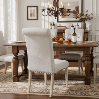 Sunvega Upholstered Parsons Dining Chair with Transitional Motif and Tapered Legs
