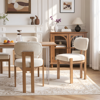 Sunvega Modern Upholstered Wooden Dining Chairs Set of 2 for Small Spaces
