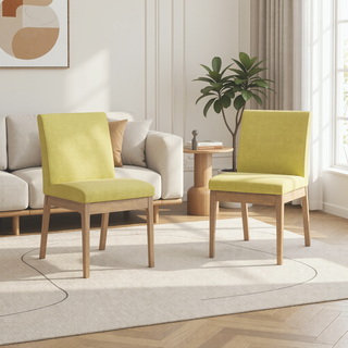 Sunvega Contemporary Upholstered Dining Chairs with Rubberwood Legs Set of 2